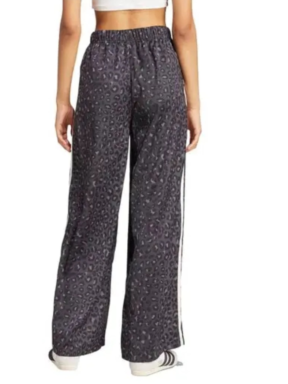 adidas Originals Wide Leg Animal Print Satin Track Pants - Picture 2 of 4